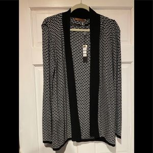 NWT Belldini open cardigan black white size XL
